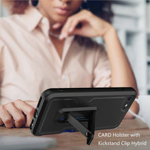 For Apple iPhone SE/8/7 CARD Holster with Kickstand Clip Hybrid Case Cover