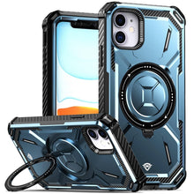 For iPhone 15 Case Heavy-Duty Magnetic Metal Ring Stand Cover + 2 Tempered Glass