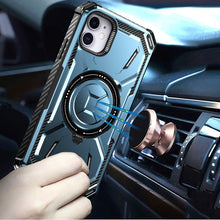 For iPhone 15 PRO Case Heavy-Duty Metal Ring Stand Cover + 2 Tempered Glass