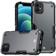 For iPhone 12/12 Pro Case Dual Layer Shockproof Ergonomic Grip + Tempered Glass