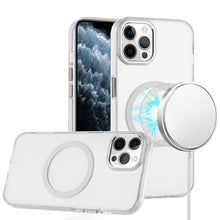 For iPhone 11 Pro Max Case Trans-Clear Metal Buttons Phone Cover +Tempered Glass
