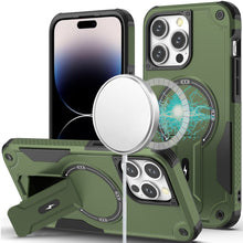 For iPhone 14 PRO MAX 6.7 in. Case Magnetic Circle Rugged Grip Kickstand Cover