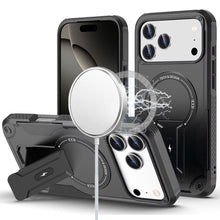 For iPhone 17 Pro Max Case Magnetic Circle Rugged Grip Kickstand +Tempered Glass