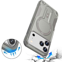 For iPhone 17 Pro Max Case Magnetic Circle Rugged Grip Kickstand +Tempered Glass