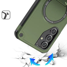 For Samsung A17 5G Case Magnetic Circle Rugged Grip Kickstand + Tempered Glass