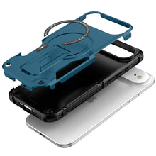 For iPhone Air Case Magnetic Circle Rugged Grip with Kickstand + Tempered Glass