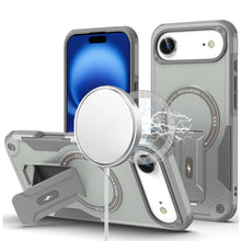 For iPhone Air Case Magnetic Circle Rugged Grip with Kickstand + Tempered Glass