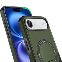 For iPhone Air Case Magnetic Circle Rugged Grip with Kickstand + Tempered Glass