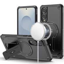 For Samsung S25 Edge Case Magnetic Circle Rugged Grip Kickstand + Tempered Glass
