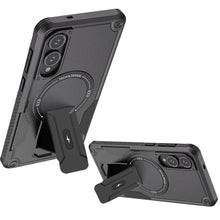 For Samsung S25 Edge Case Magnetic Circle Rugged Grip Kickstand + Tempered Glass