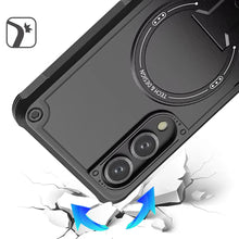 For Samsung S25 Edge Case Magnetic Circle Rugged Grip Kickstand + Tempered Glass