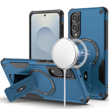 For Samsung S25 Edge Case Magnetic Circle Rugged Grip Kickstand + Tempered Glass