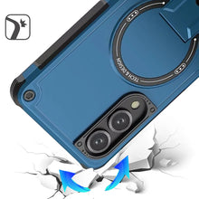 For Samsung S25 Edge Case Magnetic Circle Rugged Grip Kickstand + Tempered Glass