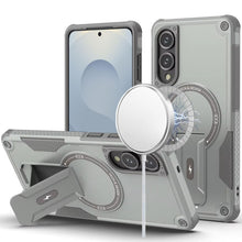 For Samsung S25 Edge Case Magnetic Circle Rugged Grip Kickstand + Tempered Glass