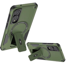 For Samsung S25 Edge Case Magnetic Circle Rugged Grip Kickstand + Tempered Glass