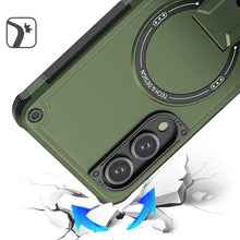 For Samsung S25 Edge Case Magnetic Circle Rugged Grip Kickstand + Tempered Glass