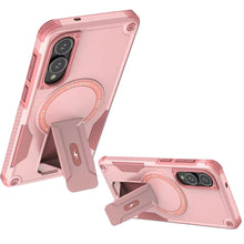 For Samsung S25 Edge Case Magnetic Circle Rugged Grip Kickstand + Tempered Glass