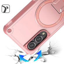 For Samsung S25 Edge Case Magnetic Circle Rugged Grip Kickstand + Tempered Glass