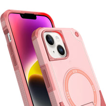 For iPhone 13/14 Case Magnetic Circle Rugged Grip Kickstand + Tempered Glass