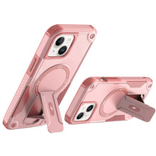 For iPhone 13/14 Case Magnetic Circle Rugged Grip Kickstand + Tempered Glass