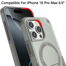 For iPhone 16 PRO MAX Case Magnetic Circle Grip Kickstand Cover + Tempered Glass