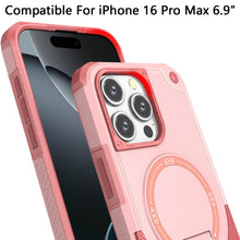 For iPhone 16 PRO MAX Case Magnetic Circle Grip Kickstand Cover + Tempered Glass