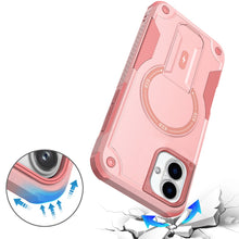For iPhone 16 Plus 6.7in Case Magnetic Circle Grip Kickstand + Tempered Glass