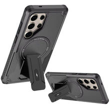 For Samsung S25 Ultra Case Magnetic Circle Rugged Grip Kickstand +Tempered Glass