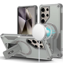 For Samsung S25 Ultra Case Magnetic Circle Rugged Grip Kickstand +Tempered Glass