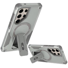 For Samsung S25 Ultra Case Magnetic Circle Rugged Grip Kickstand +Tempered Glass