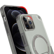 For iPhone 12/12 Pro Case Magnetic Circle Rugged Grip Kickstand + Tempered Glass