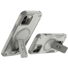 For iPhone 12/12 Pro Case Magnetic Circle Rugged Grip Kickstand + Tempered Glass