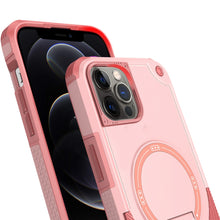For iPhone 12/12 Pro Case Magnetic Circle Rugged Grip Kickstand + Tempered Glass