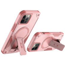 For iPhone 12/12 Pro Case Magnetic Circle Rugged Grip Kickstand + Tempered Glass