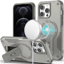 For iPhone 12 Pro Max Case Magnetic Circle Rugged Grip Kickstand +Tempered Glass
