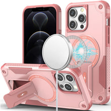 For iPhone 12 Pro Max Case Magnetic Circle Rugged Grip Kickstand +Tempered Glass