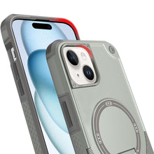 For iPhone 15 Case Magnetic Circle Rugged Grip Kickstand + 2 Tempered Glass