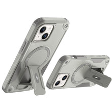 For iPhone 15 Case Magnetic Circle Rugged Grip Kickstand + 2 Tempered Glass