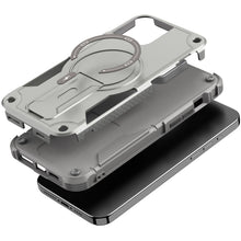 For iPhone 15 Case Magnetic Circle Rugged Grip Kickstand + 2 Tempered Glass