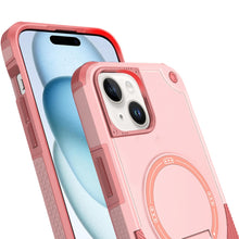 For iPhone 15 Case Magnetic Circle Rugged Grip Kickstand + 2 Tempered Glass