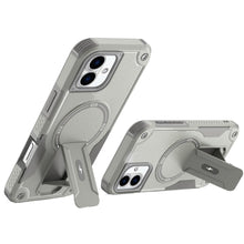 For iPhone 16 6.1inch Case Magnetic Circle Grip Kickstand Cover + Tempered Glass