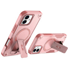 For iPhone 16 6.1inch Case Magnetic Circle Grip Kickstand Cover + Tempered Glass