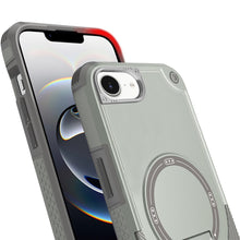 For iPhone 16e Case Magnetic Circle Rugged Grip Kickstand Cover + Tempered Glass