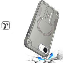 For iPhone 16e Case Magnetic Circle Rugged Grip Kickstand Cover + Tempered Glass
