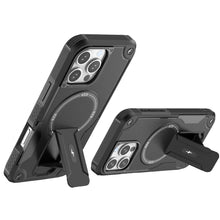 For iPhone 16 Pro 6.3in Case Magnetic Circle Grip Kickstand + Tempered Glass