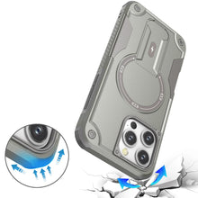 For iPhone 16 Pro 6.3in Case Magnetic Circle Grip Kickstand + Tempered Glass