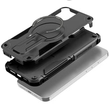 For iPhone 17 Case Magnetic Circle Rugged Grip with Kickstand + Tempered Glass