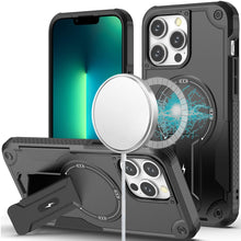 For iPhone 13 Pro Max 6.7 inch Case Magnetic Circle Rugged Grip Kickstand Cover