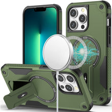 For iPhone 13 Pro Max 6.7 inch Case Magnetic Circle Rugged Grip Kickstand Cover