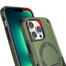 For iPhone 13 Pro Max 6.7 inch Case Magnetic Circle Rugged Grip Kickstand Cover